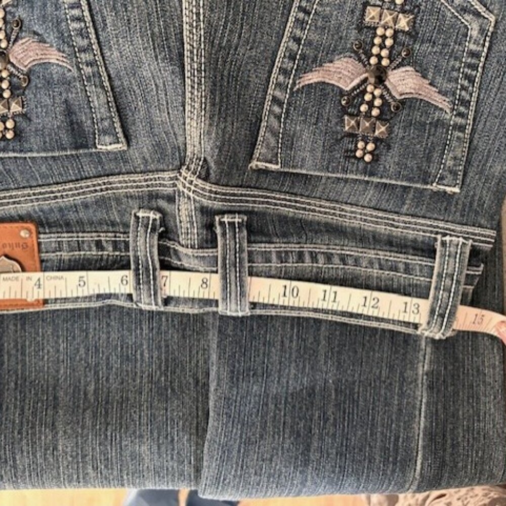 👖 Vintage SUKO Flared Jeans - Medium Wash - Size 5 👖 - Picture 11 of 12
